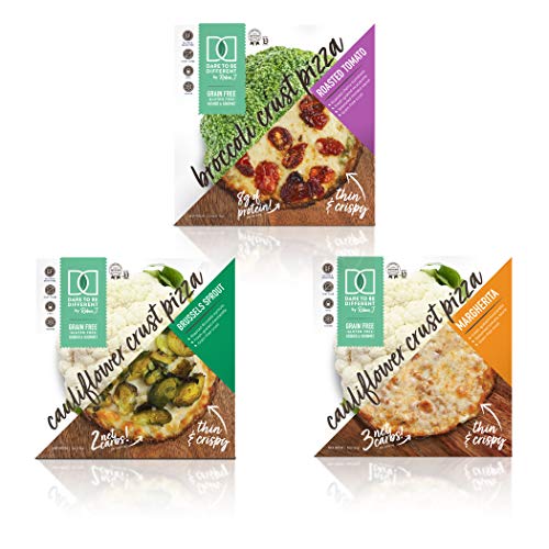 Dare to Be Different Assorted Pack (Cauliflower Crust Margherita, Cauliflower Crust Brussel Sprout,Broccoli Crust Roasted Tomato) (3-Pack)