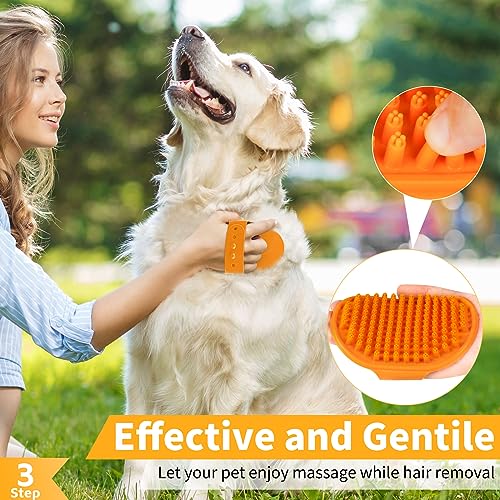 image for Comotech 6PCS Dog Bath Brush & Dog Toothbrush | Adjustable Handle Sham