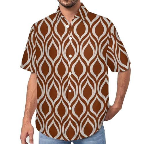 Chemise de plage boutonnée avec imprimé goutte d'eau abstraite et col classique d'été