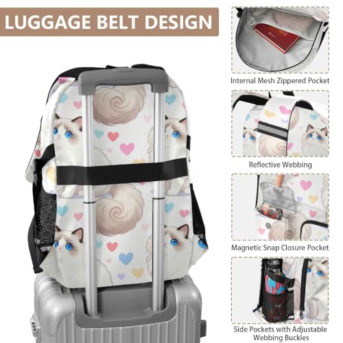 Mochila para laptop de 17.5 pulgadas escolar juvenil con diseño de gato 4