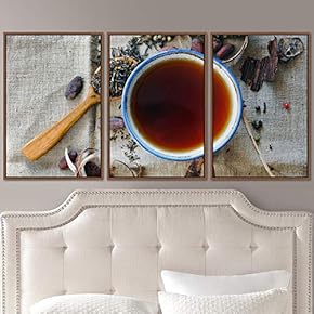 signwin 3 Piece Framed Canvas Wall Art Coffee...