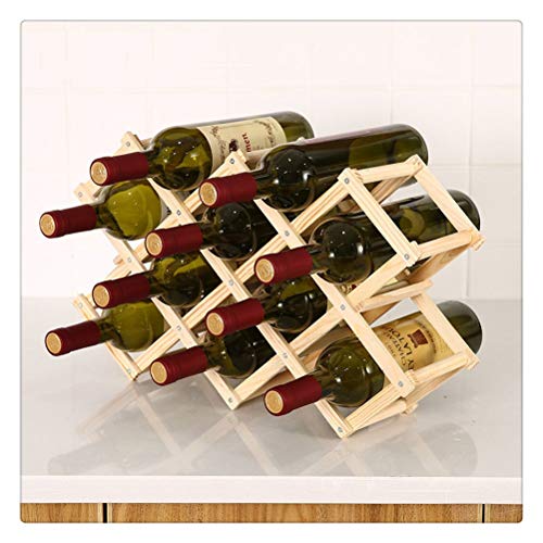 Soporte de madera plegable para botellas de vino 10 unidades miniatura 1