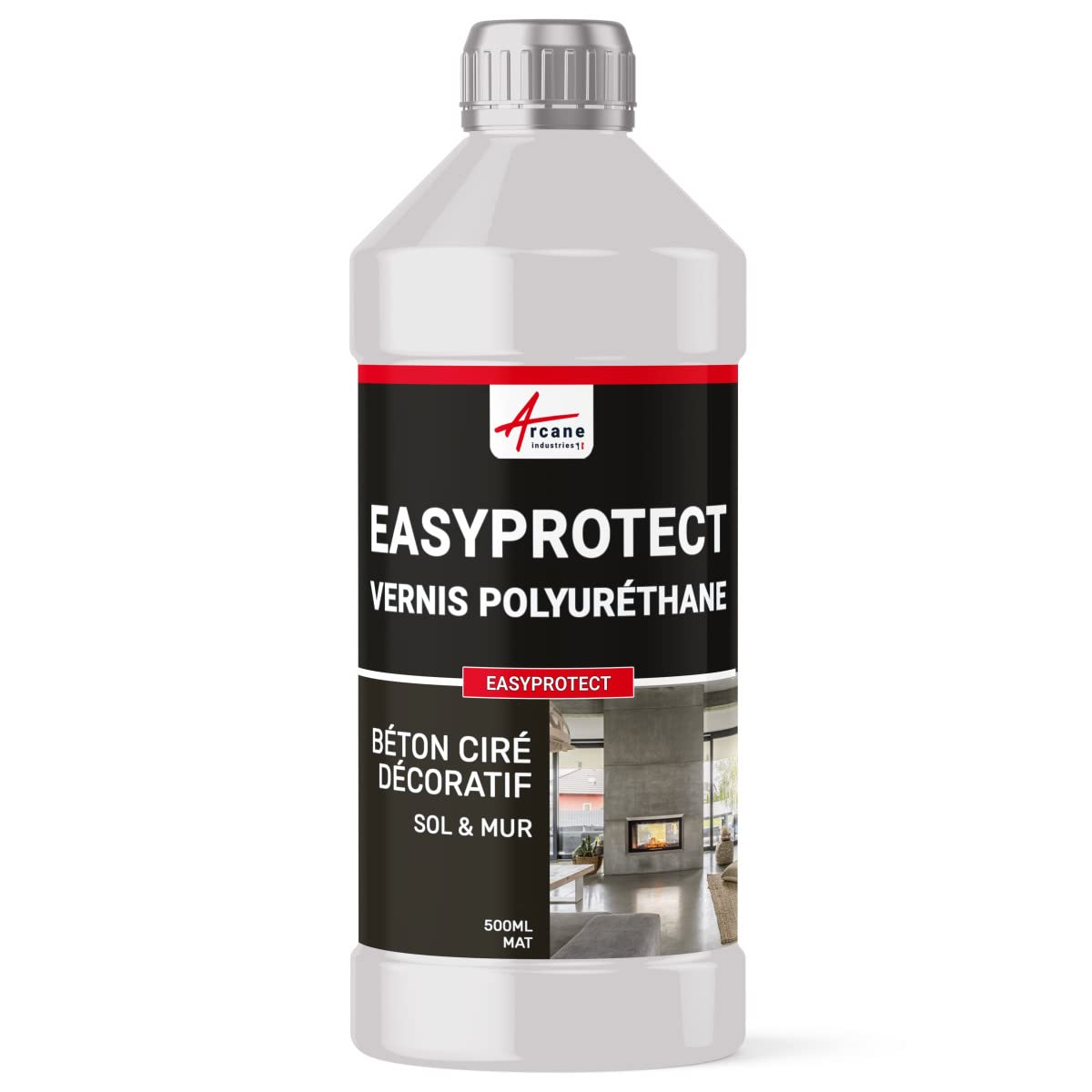 Vernis béton ciré polyuréthane intérieur Easyprotect protection sol mur résine PU 5 m²