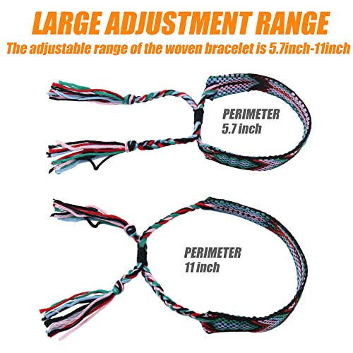 Woven Friendship Bracelets Adjustable Braided Bracelets Handmade Colorful Adjustable String Bracelets with a Sliding Knot Closure for Women3