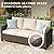 VICLLAX 8 Pieces Wicker Patio Furniture Set with Fire Pit Table 44.8" Metal Top, 3-Seat Sofa, 4 Single Chairs, 2 Ottomans, Outdoor Conversation Set for Garden, Poolside, Backyard, Beige Cushion