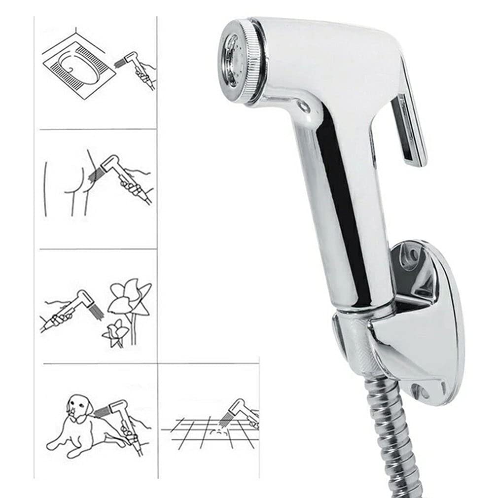 2 cabezales de ducha con gatillo, cabezales de ducha portátiles de alta presión para baño, rociador de bidé de mano cromado, grifo de limpieza para baños, barcos, caravanas, casas rodantes y peluque