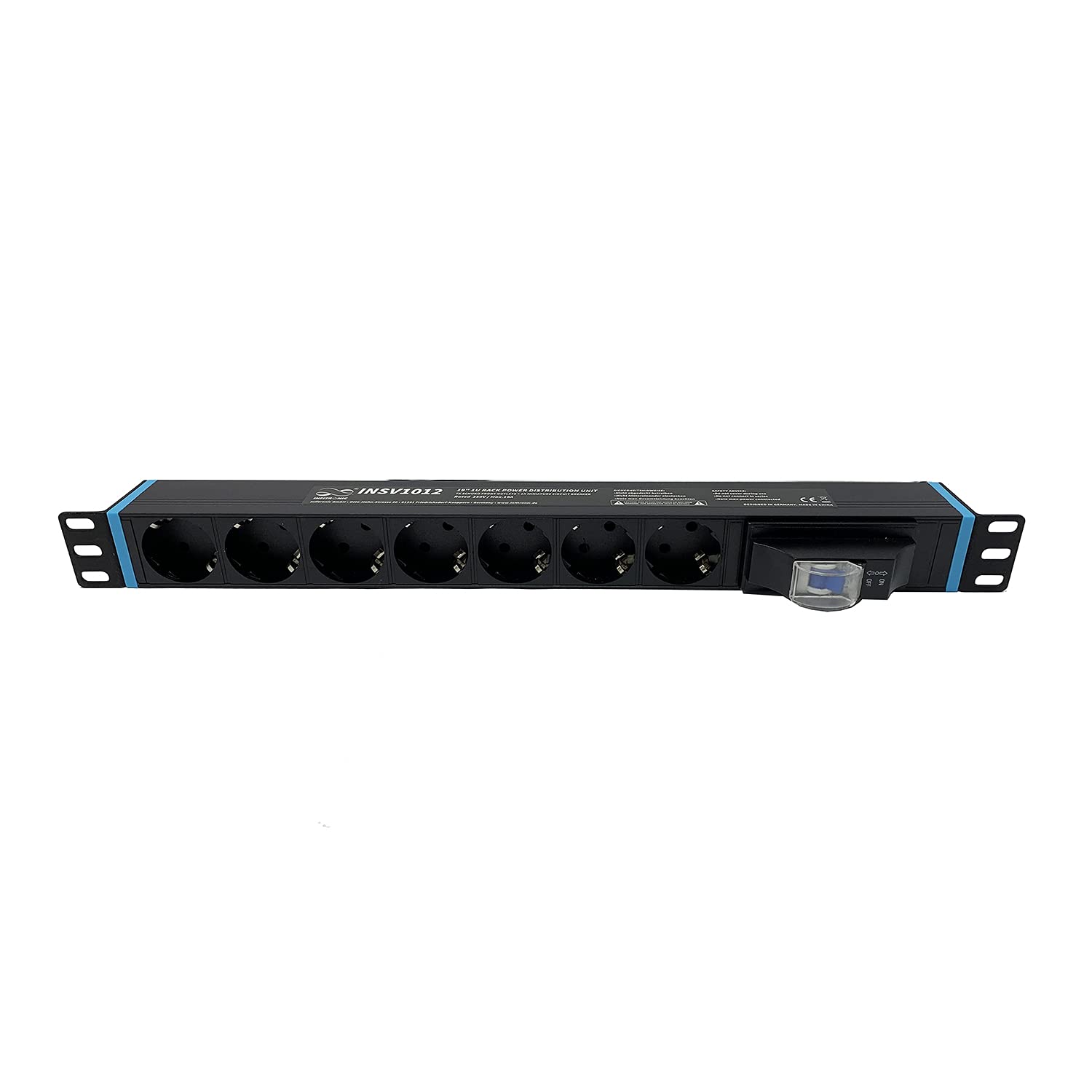 Infitronic - INSV1012-19" 7 Prises multiprise 1U avec disjoncteur/Interrupteur FI/LS