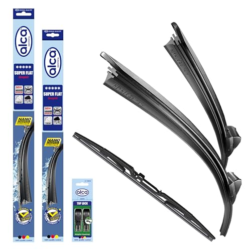 alca® Scheibenwischer mit Heckwischer passend für FORD FOCUS III Turnier (05.2011-12.2017) SUPER FLAT Flachbalkenwischer alca® Scheibenwischer mit Heckwischer passend für FORD FOCUS III Turnier (05.2011-12.2017) SUPER FLAT Flachbalkenwischer