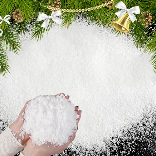 Nieve artificial - Decoración de nieve falsa | Polvo de nievee artificiaal | Bandada de niev artifical de 17,7 onzas para árbol de Navidad | Nives instantáneas realistas Copos de nieeve secos | Rebaño