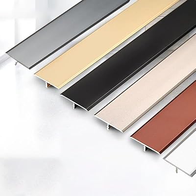 Aluminum 36'' Floor Transition Strip T Molding Wall Cabinet Edge Trim T Moulding for Joining Flooring Tile Gaps, 33mm Wide, Easy to Install(Iron Gray,W3.3cm)