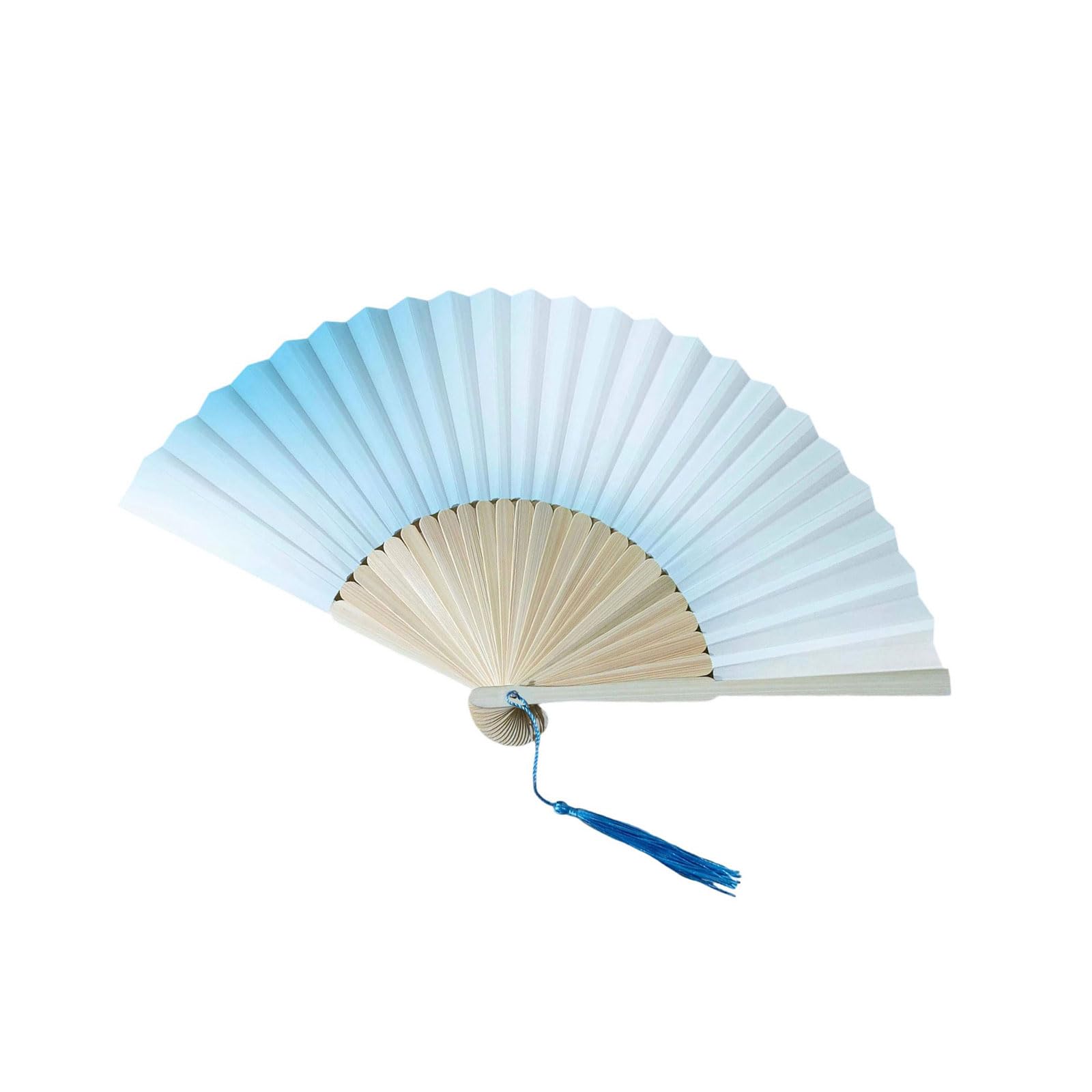 alloneslife Gradient Folding Fan with Tassels Chinese Styles Frame Handheld Fan for Festivals and Celebration Folding