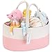 Hinwo Caddy pannolini neonati 3 scomparti neonati Nursery Cestino portaoggetti portatile auto Organizzatore neonato Cesto regalo pdoccia neonato Corda cotone divisorio staccabile pannolini salviette