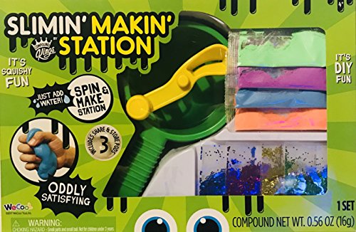 Toy Slime Slimin' Makin Station! Just Add Water! Spin & Make Station! It's Squishy Fun! Includes 3 Share & Storage Pods! Ages 4+! Set!
