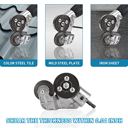 Dirnatel Ts3 2023 New Electric Drill Plate Cutter,Metal Nibbler Drill Attachment With Adapter, Diy Metal Drill Attachment, Sheet Metal Knife For Cutting Iron, White Sheet, Steel,Copper, Aluminum #TOP6