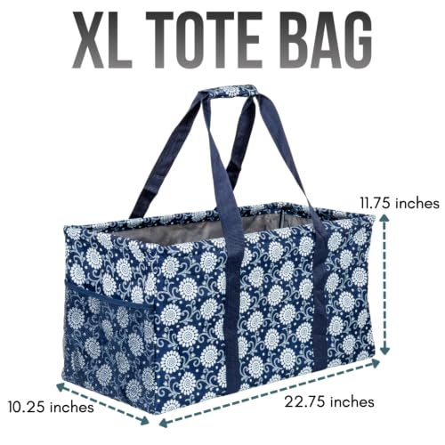 Image of Extra Large Utility Tote Bag - Oversized Collapsible Pool Beach Canvas Basket