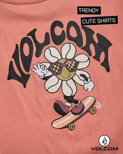 Image of Volcom Girls Crop Top - Short Sleeve Cropped Girls T Shirts Crewneck Summer Tops (Size Runs Small Size Up Recommended)