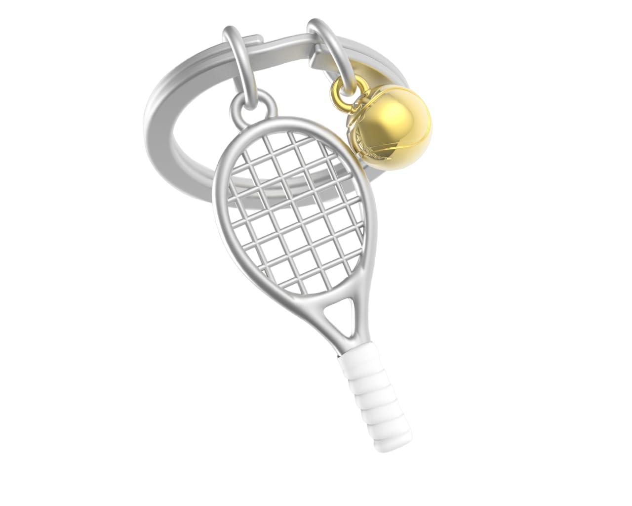 METALMORPHOSE – Metal 3D Tennis Keyring – Passion Sport, Gift for Men, Women's Gift, silver, One Size, Contemporary