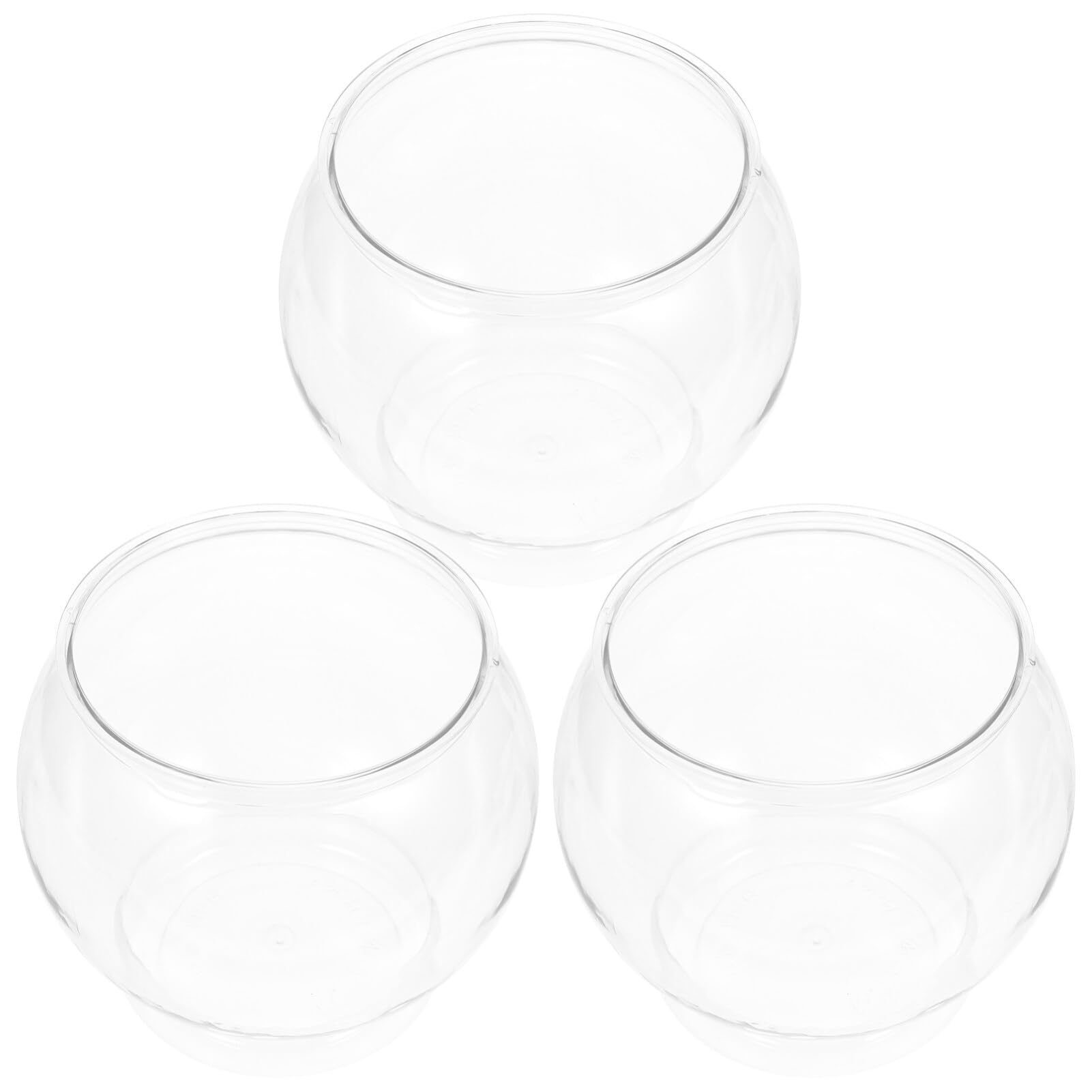 Alipis Lot De 3 Bols À Poissons en Plastique Doré Transparent Incassables Petit Aquarium Rond De Bureau Bol Polyvalent pour Bocal À Poissons Bocal À Poisson Porte-Bonbons Vase L