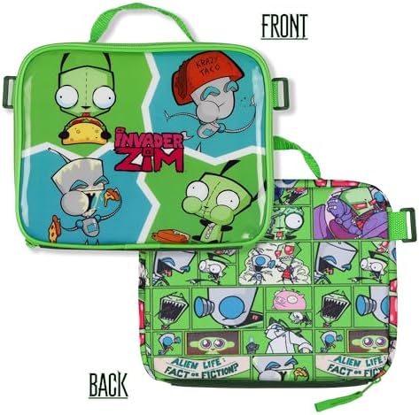 INTIMO Nickelodeon Invader Zim 5-Piece Backpack with Lunch Box Water Bottle Pencil Case 16" Book Bag - 2