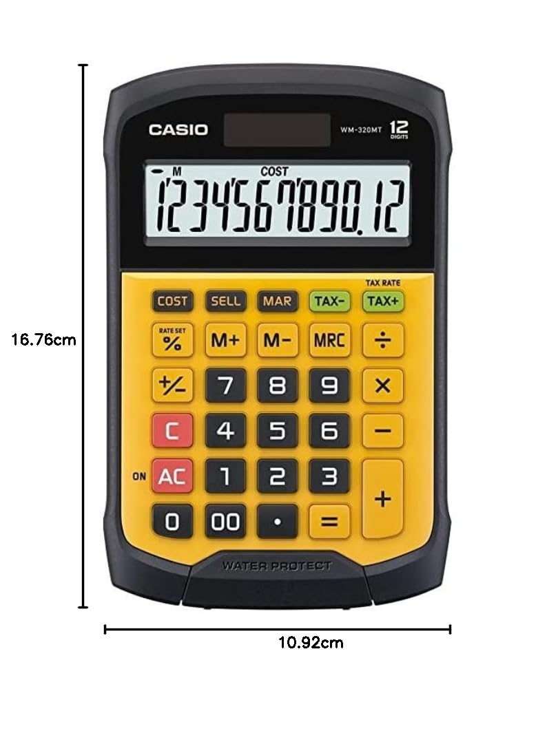Amazon | カシオ 防水・防塵電卓 ミニジャストタイプ 12桁 WM-320MT-N