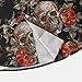 Size 2XL Skull and roses2 Ghost Halloween Shirt Men Fun Pumpkins Skull Short Sleeve Button Down Hawaiian Holiday Shirts