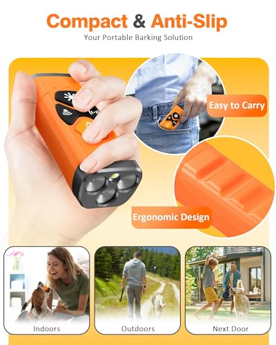 Image of Dog Bark Deterrent Device, 2025 Upgrade Anti-Barking Device for Stop Neighbor Dog Barking, Training Dogs, Rechargeable Ultrasonic Bark Deterrent with 23Ft Long Range, Variable Frequency,Black