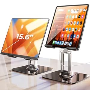LISEN for iPad Stand Holder Adjustable Tablet Stand for Desk, Portable Monitor Stand Tablet Holder Travel Must Haves iPad Pro Holder Essentials for Tablets/Monitor/PS/Switch iPhone 15 4.7″-15.6″