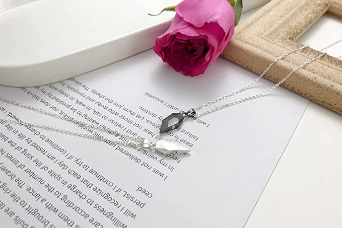 Image of VIEN Sterling Stainless Steel Creative Couple Wishing Stone Heart Shaped Necklace For Unisex Adult