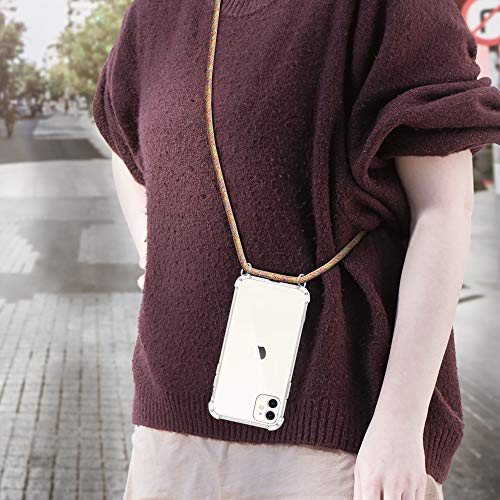 kwmobile スマホショルダー Apple iPhone 11対応 ケース - ショルダー クリア TPU カバー ストラップ付き - 肩掛け 首掛け 耐衝撃