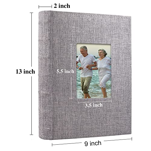 Vienrose 300-04-GREY Photo Album 4X6 300 Photos Linen Frame Cover With Memo Areas Photobook Large Capacity Slip-In Pictures Book thumb #5