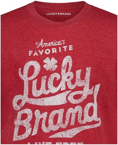 Image of Lucky Brand Boys' Short Sleeve Graphic Crew Neck T-Shirt, Soft, Comfortable, Relaxed Fit