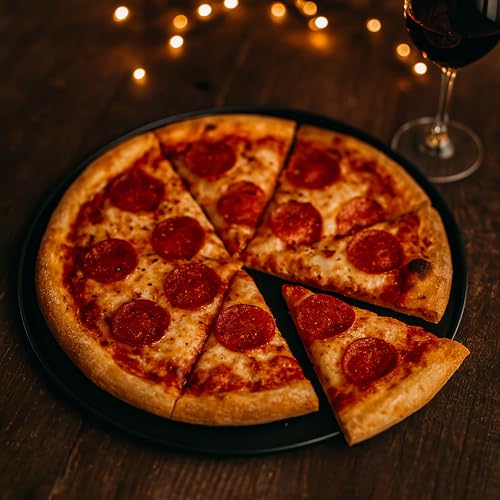 Plaque à pizza antiadhésive en acier au carbone avec support de cuisson vertical - 4