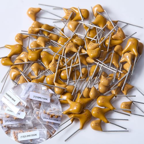 Chanzon 600pcs 30 Values Ceramic Capacitor Kit 10pF-10uF 50V Â±10% Electronic Components Assortment for DIY Projects and PCB Circuit Repair