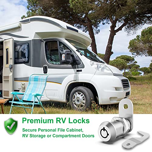 1 Pack Cam Locks Rv Storage Locks, Mailbox Lock 5/8" Cam Lock Keyed Alike, Toolbox Locks Replacement Lock For File Cabinet Storage Door On Camper, Zinc Alloy Silver #TOP3