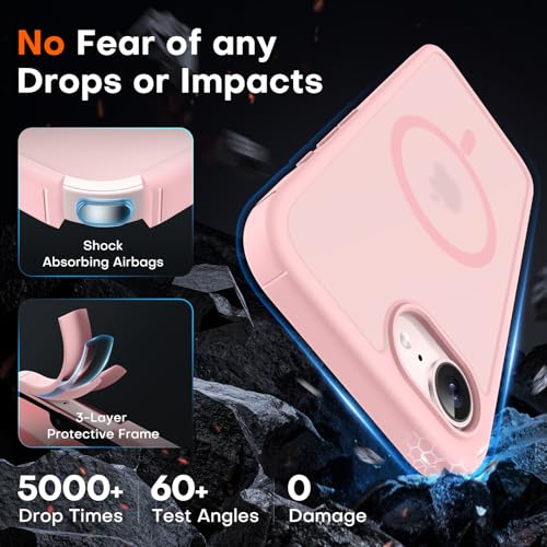 Image of TOCOL for iPhone 17e Case, Compatible with Magsafe, Military Drop Protection, Slim Translucent Matte Shockproof for iPhone 17 e Case 6.1 inch (Light Pink)