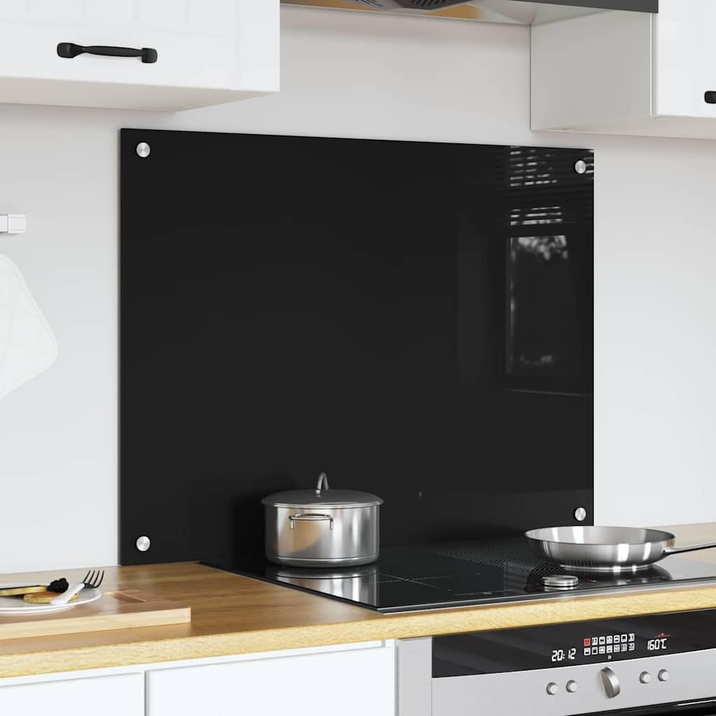 Generisch Küchenrückwand Schwarz 80 x 60 cm Gehärtetes Glas,Heim & Garten,Küche & Esszimmer,Küchenhelfer & -utensilien,42018037