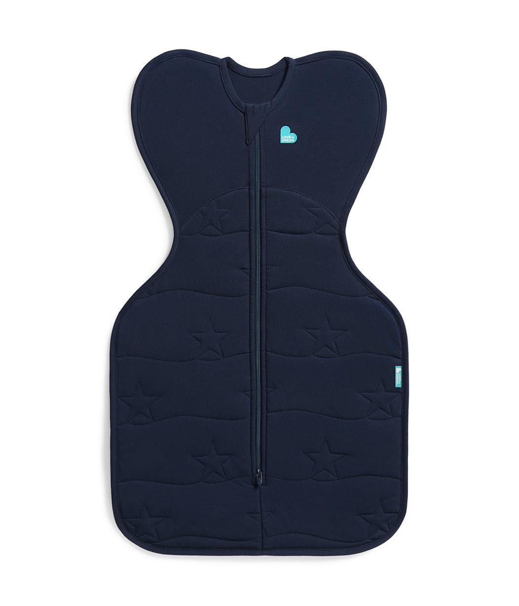 Love To Dream™ Swaddle UP™, Small 3.5-8 kg - Navy | Supports Healthy Sleep Routine | 3.5 TOG Ideal for Winter & Autumn (14–16°C) | Machine Washable Quilted Stretch Cotton & Double Zip — image 1