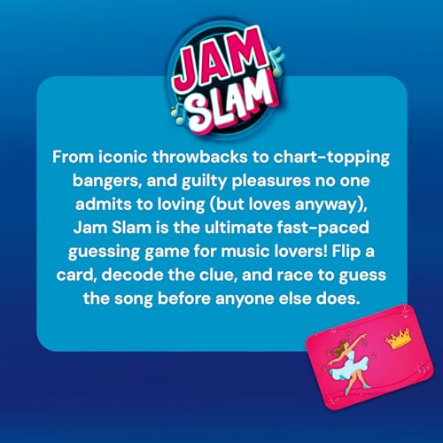 Image of Gouda Games Jam Slam Music Card Game - Fast-Paced Song Guessing Party Game for Family Game Night, Fun for Adults, Teens & Kids, Gift for Music & Board Game Lovers, 3-12 Players