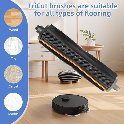 Image of TriCut Brush for DREAME L40 Ultra / X40 Ultra / X30 Ultra / L10s Ultra / L30 Ultra / L20 Ultra / L40s Ultra / X40 Master. Durable Anti-Tangle, Suitable for All Kinds of Floors and Pet Hair
