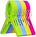 Attmu Beach Towel Clips for Beach Chairs(12 Pack), Towel Holder in Fun Bright Colors, Keep Towel from Blowing Away