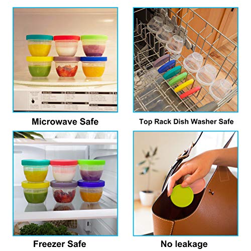 Youngever 18 Pack Baby Food Storage, 2 Ounce Baby Food Containers With Lids And Labels, 9 Assorted Colors #TOP3