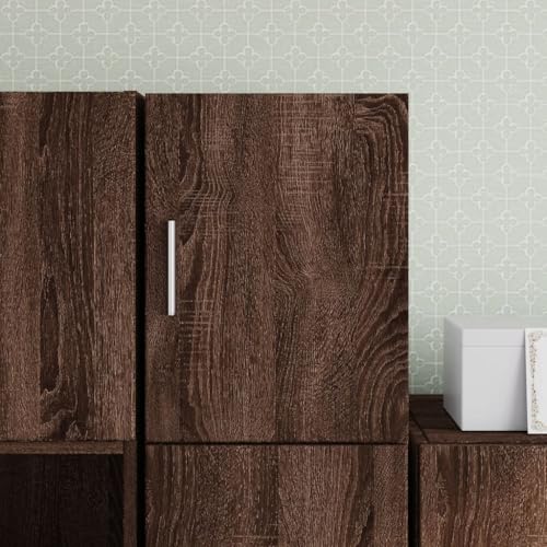 Frdhee Cómoda armario de cocina alto, armario de pared marrón efecto roble 30 x 42,5 x 40 cm, material de madera, para cocina, comedor, salón, pasillo, montaje fácil
