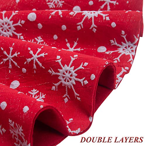 S-Deal 48 Inches Christmas Tree Skirt Double Layers Red And White Snow Carpet For Party Holiday Decorations Xmas Ornaments #TOP4