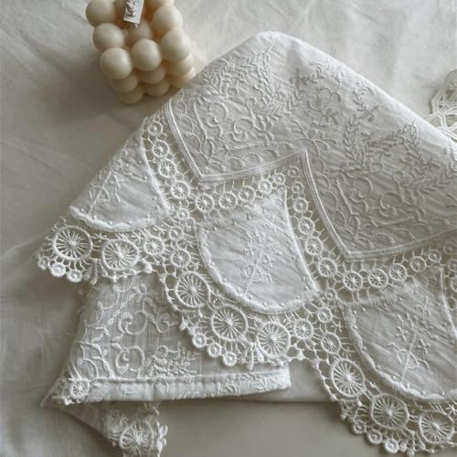 Nappe en dentelle luxueuse en coton brodé de fleurs de 135cm
