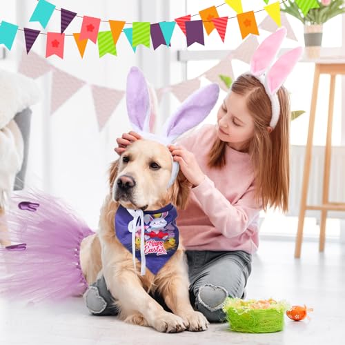 Disfraz para perro con orejas de conejo y tutú rosa miniatura 5