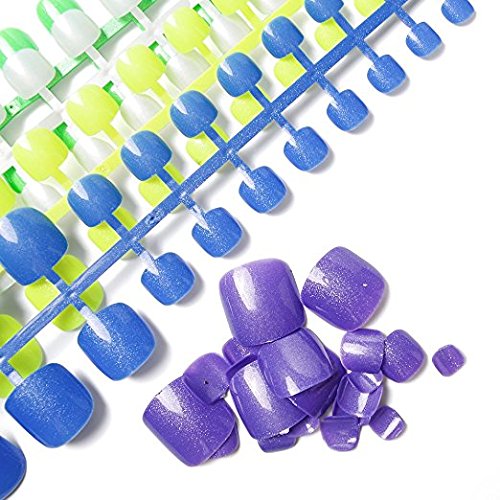 120pcs 5 sets 5 Colors Styles Exclusive Nails Collections Colorful False Toe Nails Tips