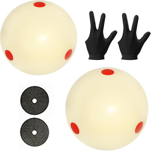 Pro-Cup - Bola de billar de 2-14 pulgadas, bola de billar estándar con 6 puntos rojos, accesorios de mesa de billar para juego de billar