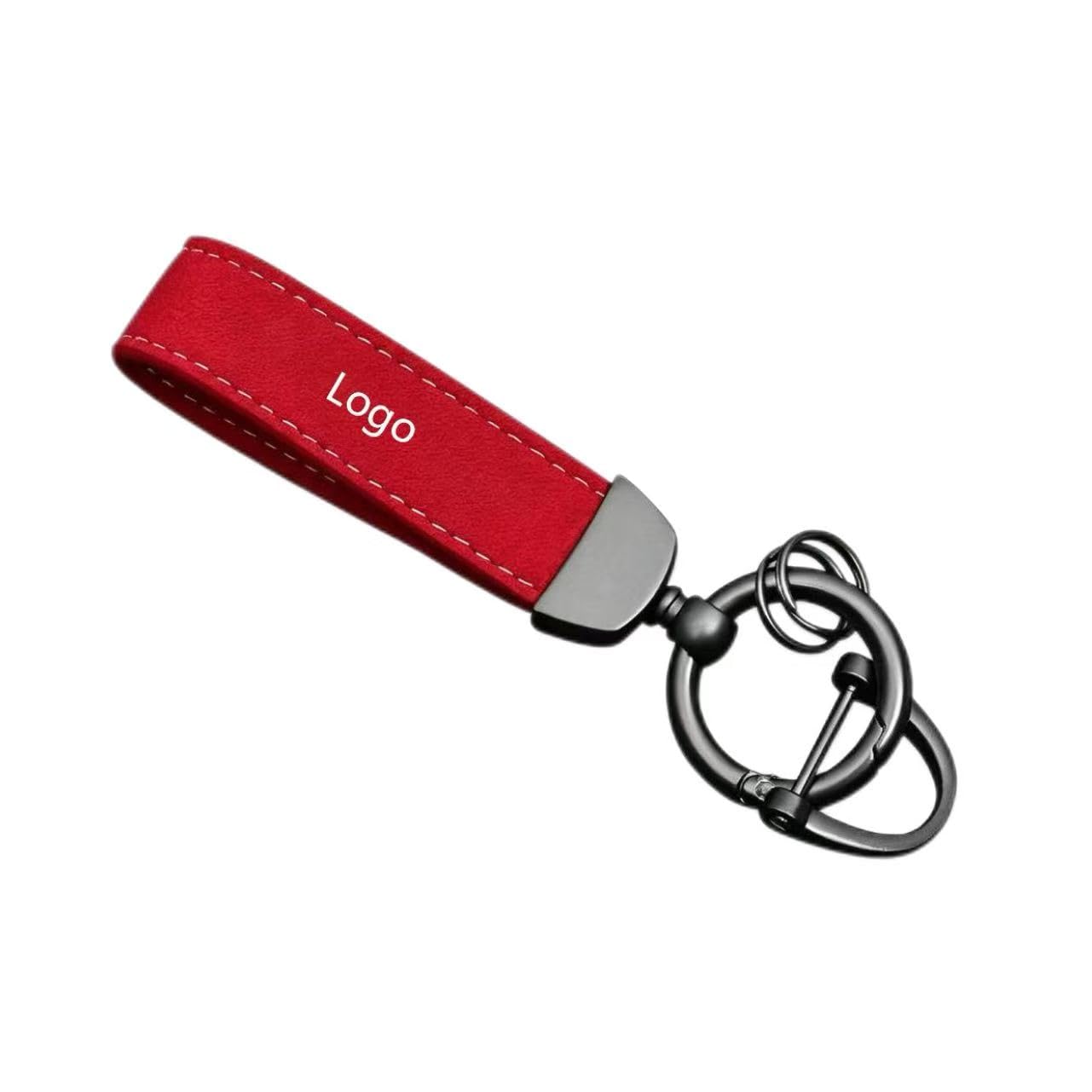 WENINETIES Car Keyring for Mitsubishi L200 Ⅳ Double Cab 2010-2015, Anti-Lost Vehicle Key Hanging Pendant Zinc Alloy Key Cover Personalised Man Woman Birthday Gift,MITSUBISHI-Logo-Red