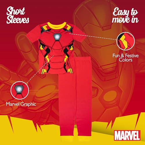 Image of Marvel Boys' 2-piece Snug-fit Cotton Matching Holiday Pajama Set, Soft & Cute for Kids