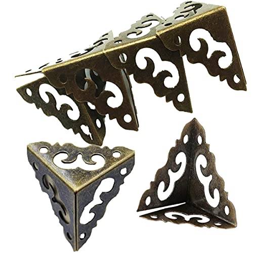 Image of Box Corner Protector Metal Corner Protector Antique Decorative Edge Cover Safety Guard Pack of 6pcs